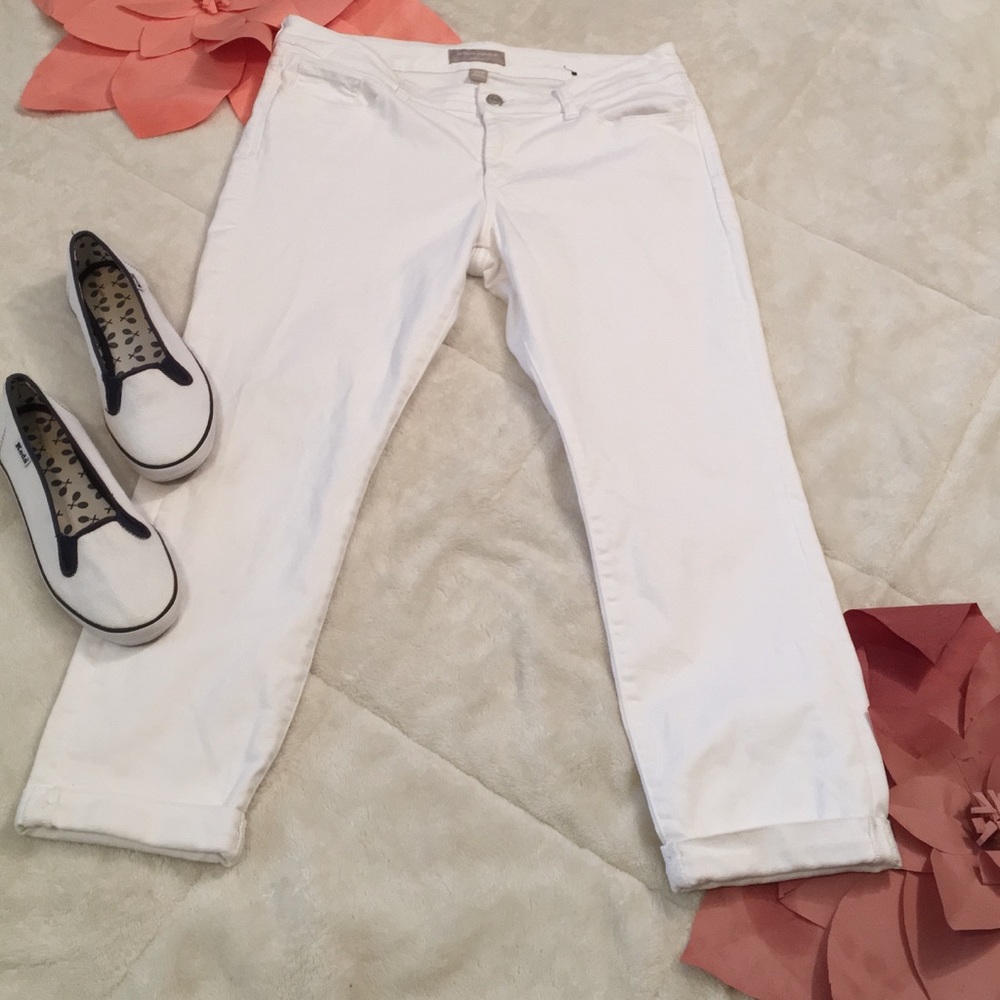 Banana Republic White Skinny Fit Ankle Jeans